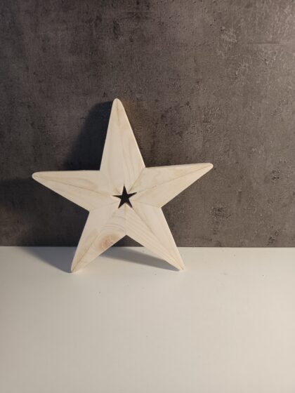 Étoile de Noël en bois, pièce unique