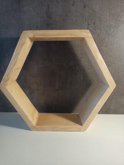 Étagère murale hexagonale en bois